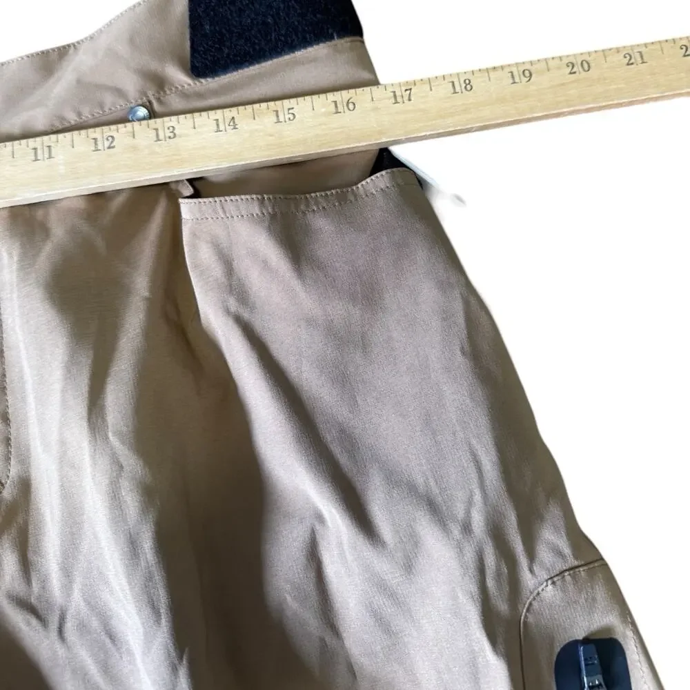 Zoic Ether Bike Shorts Mens Size L Tan Stretch Pockets Adjustable Waist